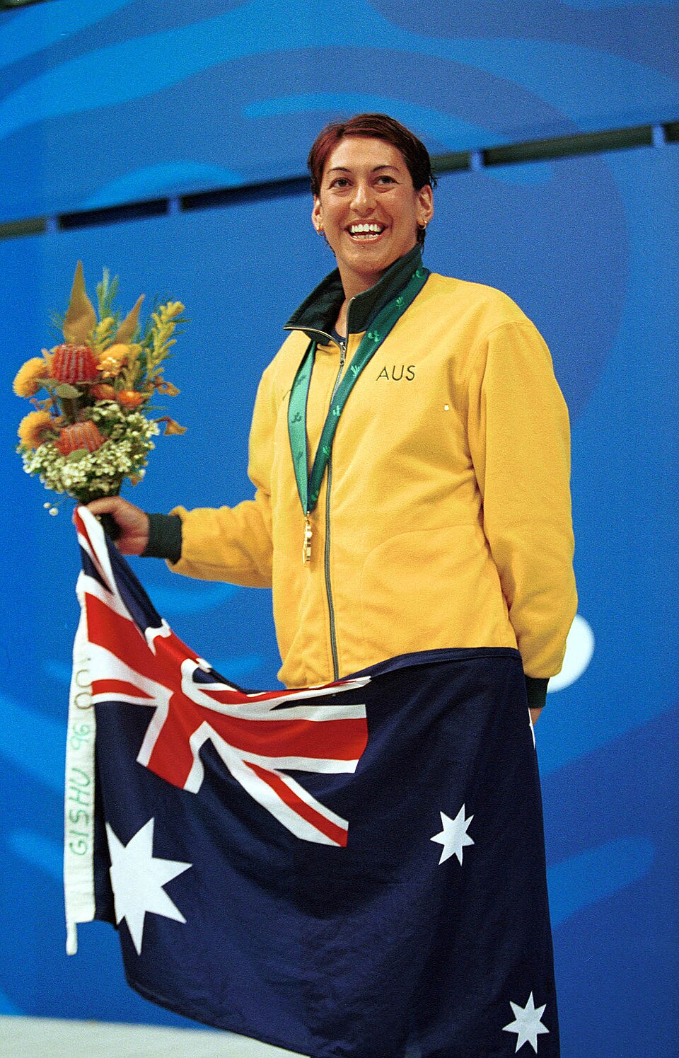 Priya Cooper at the Sydney 2000 Paralympics: Women's 400m freestyle S8; gold; podium